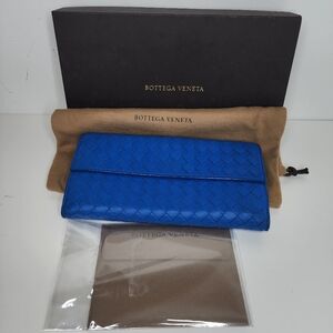 Bottega Veneta Intrecciato Continental Blue Wallet